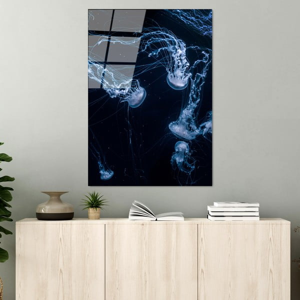 Klaasist maal 70x100 cm Jelly Fish - Wallity-image-1