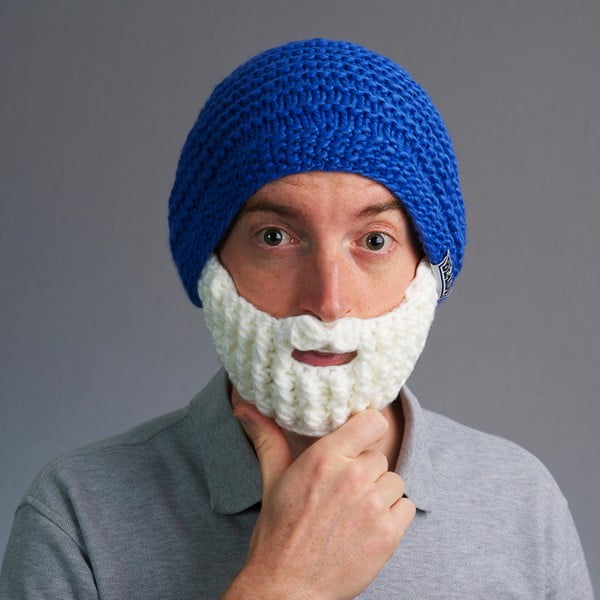 Modrá čepice s odepínatelným plnovousem Beardo Original 
