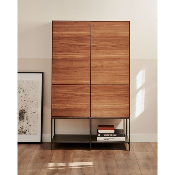 Pähklipuu dekooriga kapp 97,5x160 cm Vedrana - Kave Home-image-1