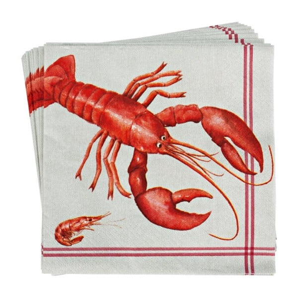 Sada 20 papírových uboursků Butlers Aprés Lobster