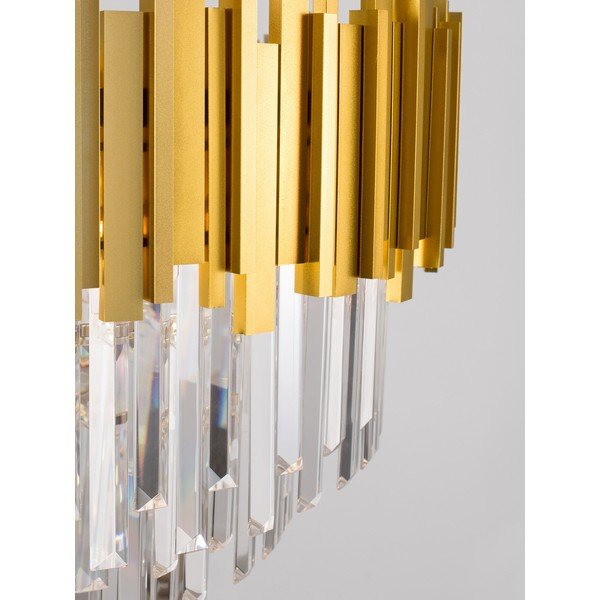 Kuldse värvi metallist ripplamp kristallvarjuga, läbimõõduga 73 cm Grane - Nova Luce-image-1