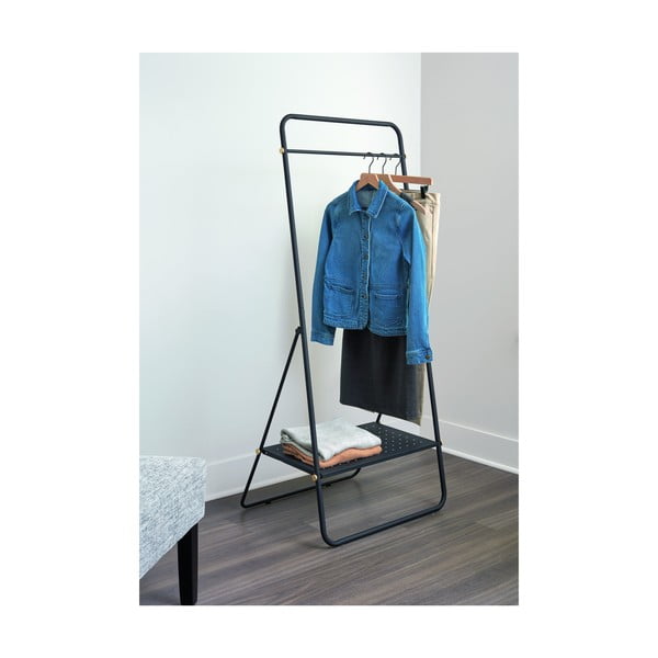 Must metallist mantlihoidja koos riiuliga Arlo - iDesign-image-4