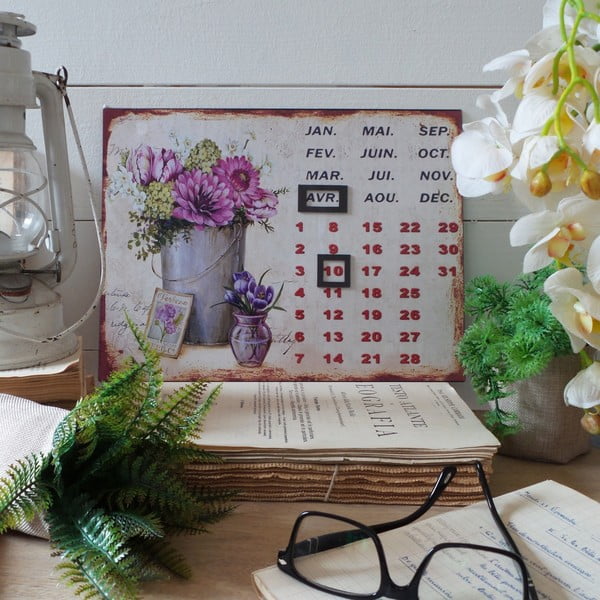 Stolní kovový kalendář Lilac