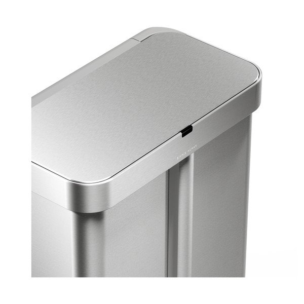 Terasest prügikast 34+24 l sorteeritud jäätmete jaoks/kontaktivaba hõbedases värvitoonis Dual Sensor - simplehuman-image-1