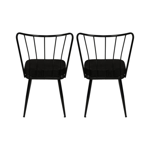 Mustad metallist söögitoolid 2tk komplektis Yildiz - Kalune Design-image-3