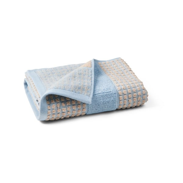 Helesinine-beež orgaanilisest puuvillast vannirätik 70x140 cm Check - JUNA-image-2