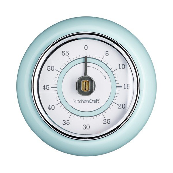 Modrá kuchyňská magnetická minutka Kitchen Craft Living Nostalgia, ⌀ 7,5 cm