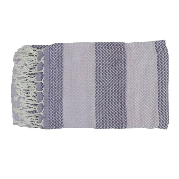 Fialovo-šedá ručně tkaná osuška z prémiové bavlny Homemania Alya Hammam, 100 x 180 cm