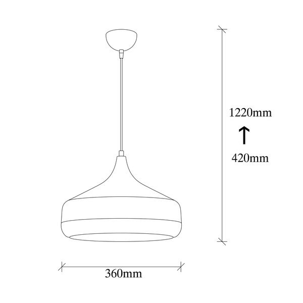 Rippvalgusti Yildo, musta-vask värvi, ø 36 cm - Opviq lights-image-3