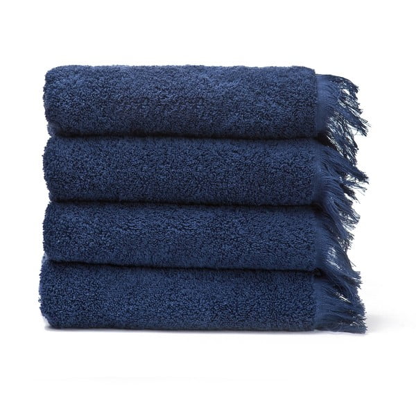Sada 4 modrých bavlněných ručníků Casa Di Bassi Bath, 50 x 90 cm