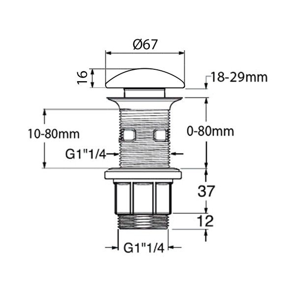 Valamu äravoolukork Blok - Sapho-image-1