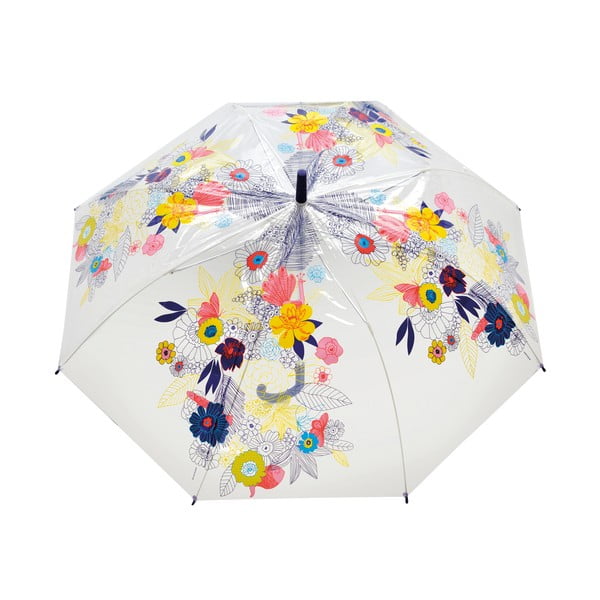 Transparentní holový deštník Birdcage Flowers, ⌀ 103 cm