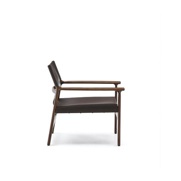 Tumepruun nahast tugitool Jan - Kave Home-image-3