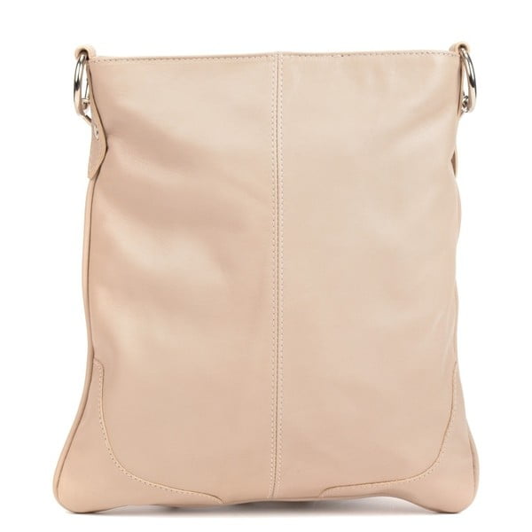 Béžová kožená kabelka Mangotti Bags Luro