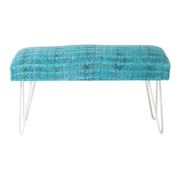 Modro-bílá lavice Kare Design Izzy, 80 cm