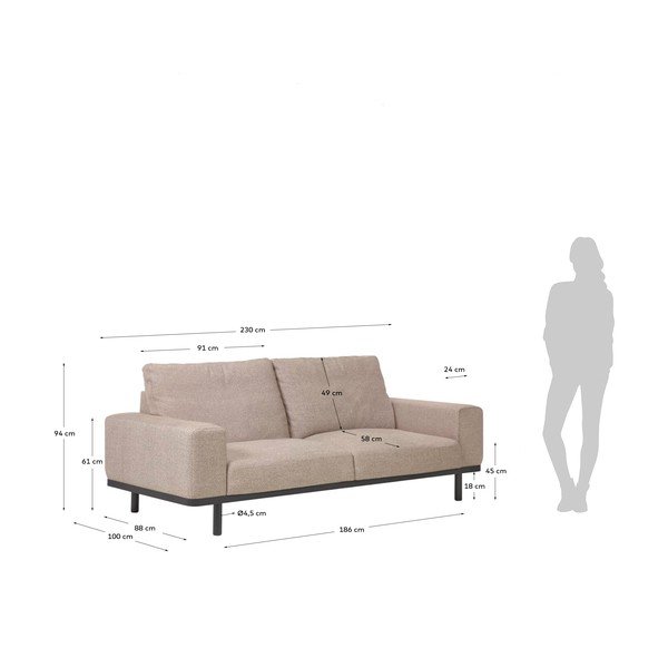 Beež diivan Noa - Kave Home-image-3