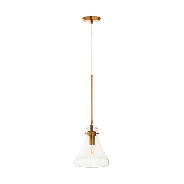 Kuldse värvi metallist ripplamp klaasist varjuga, läbimõõduga 25 cm Trieste - Premier Housewares-image-2