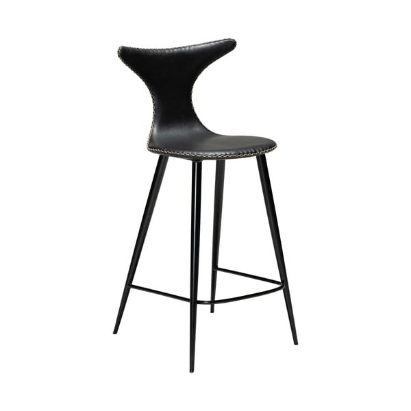Černá barová židle z imitace kůže DAN–FORM Denmark Dolphin, výška 97 cm