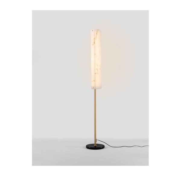 Kreemikas/messingvärvi LED-põrandalamp marmorist dekooriga (kõrgus 160 cm) Aider - Nova Luce-image-4