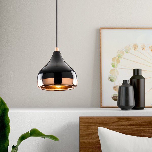 Must rippvalgusti plastist varjuga ø 17 cm – Opviq lights-image-4