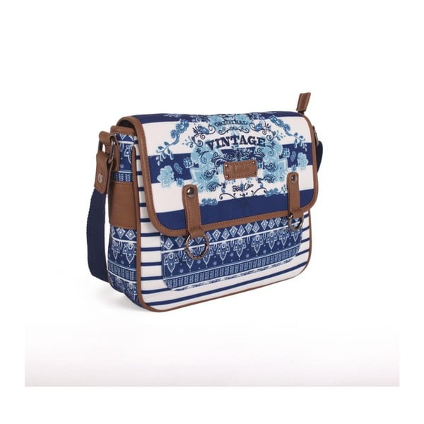 Modro-bílá kabelka Lois, 26 x 21 cm