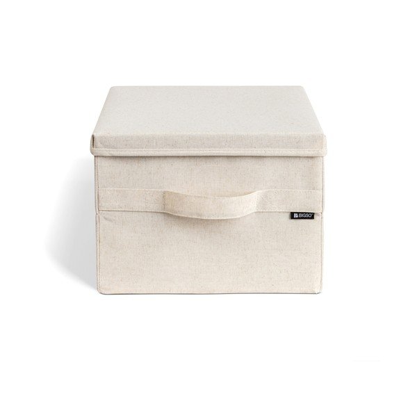 Beež tekstiilist hoiukast koos kaanega 31x41x22 cm Soft Storage Medium - Bigso