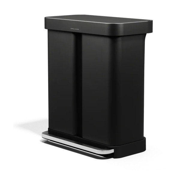 Mattmust terasest prügikast 34+24 l sorteeritud jäätmete/sissekäiguga prügi jaoks - simplehuman-image-3