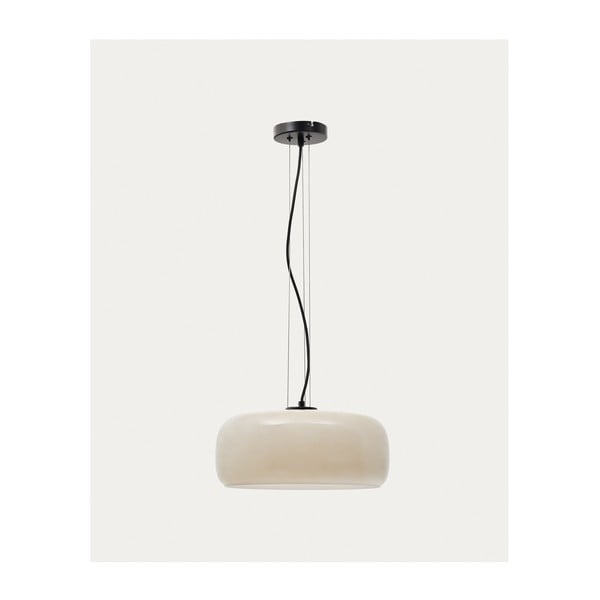 Hallikasbeež LED-rippvalgusti klaasist varjuga ø 38 cm Reig - Kave Home-image-3