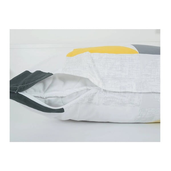 Kollane/hall krepp voodipesu üheinimesevoodile 140x200 cm Geometries - B.E.S.-image-2