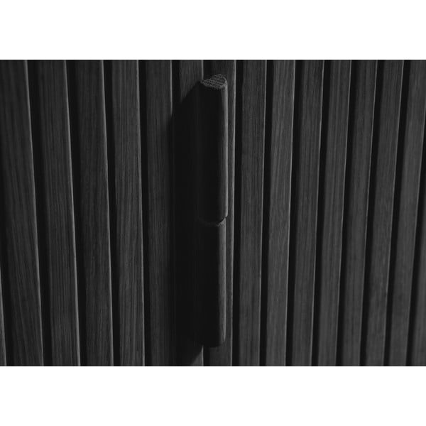 Must tammedekooriga lükandustega madal kummut 76x160 cm Cavo - Unique Furniture-image-1