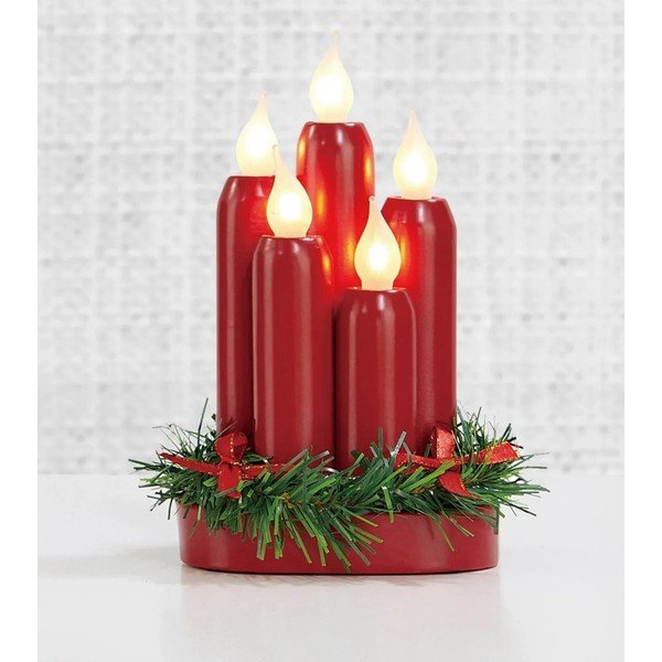 Červený LED svícen Markslöjd Hanna, výška 20 cm