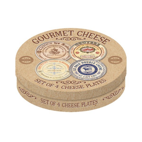 Sada 4 dezertních talířů z keramiky Creative Tops Gourmet Cheese-image-1