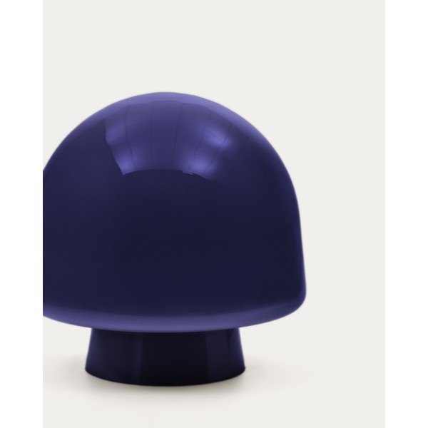 Tumesinine lauavalgusti klaasist varjuga (kõrgus 20 cm) Reig - Kave Home-image-2