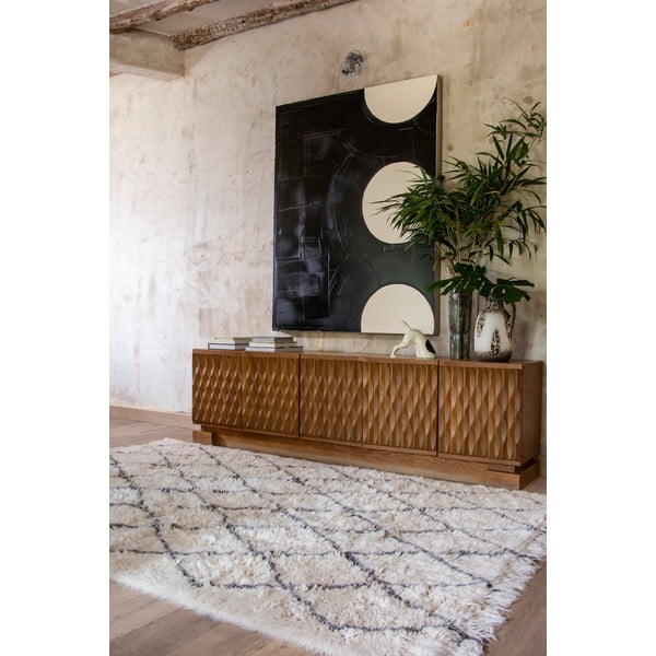 Kreem pestav käsitsi kootud villane vaip 140x200 cm Berber Soul - Lorena Canals-image-1