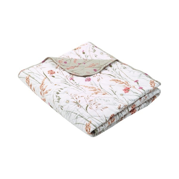 Roheline/beež puuvillane tepitud voodikate 200x220 cm Grasmere Floral - Catherine Lansfield