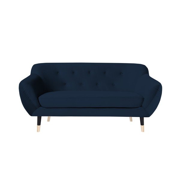 Tmavě modrá pohovka s černými nohami Mazzini Sofas Amelie, 158 cm