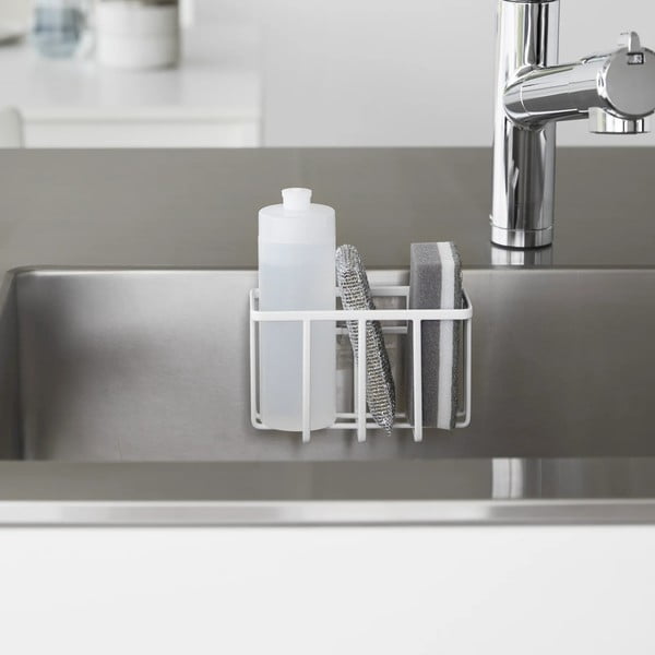 Valge metallist pesuvahendi riiul (ilma puurimiseta) Film Hook - YAMAZAKI-image-1