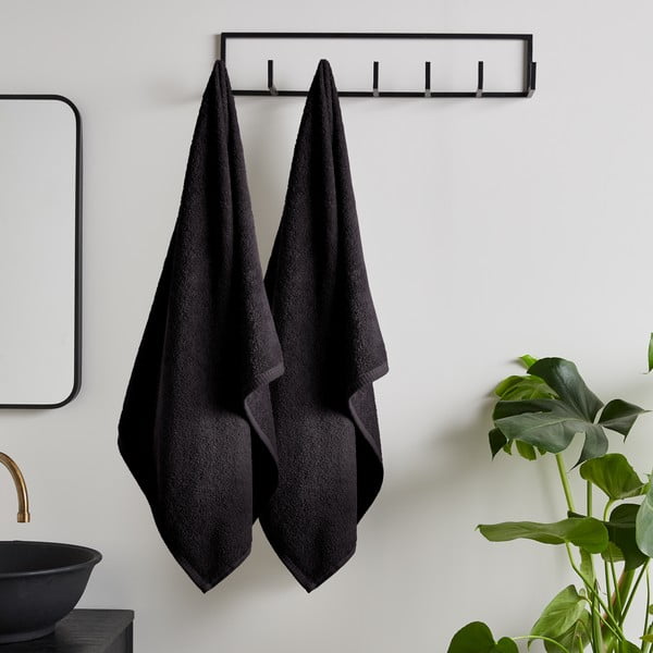 Mustad kiiresti kuivavad froteerätikud 2tk komplektis 90x140 cm Quick Dry - Catherine Lansfield-image-1