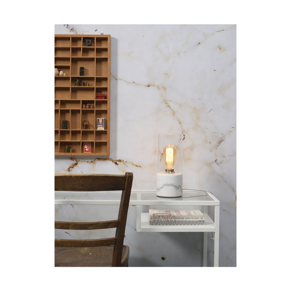 Bílá mramorová stolní lampa Citylights Athens, výška 25 cm-image-1