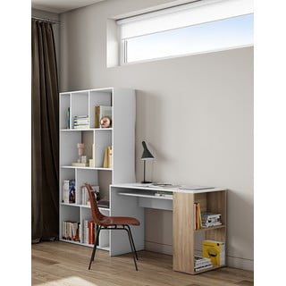 Valge tammepuust töölaud 114x50 cm Yale - TemaHome