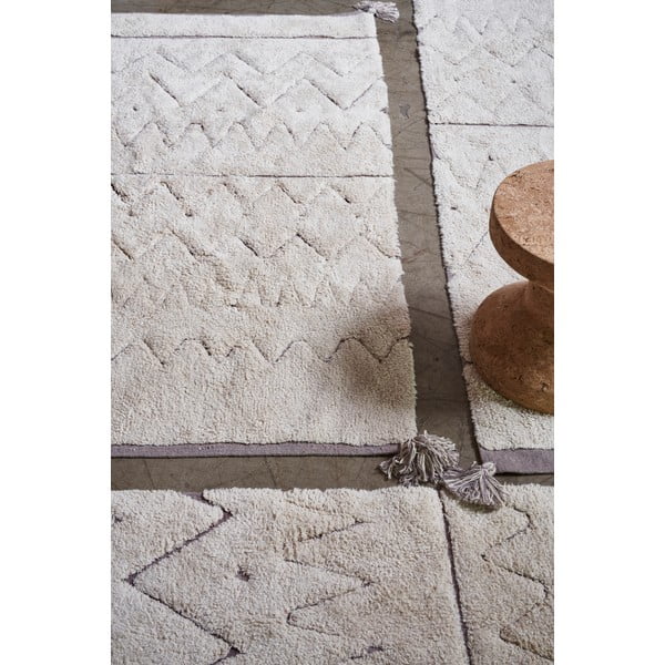 Kreem pestav käsitsi kootud puuvillane vaip 90x130 cm Azteca - Lorena Canals-image-1