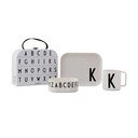 3-osaline laste söögikomplekt koos kohvriga Classics K A-Z - Design Letters