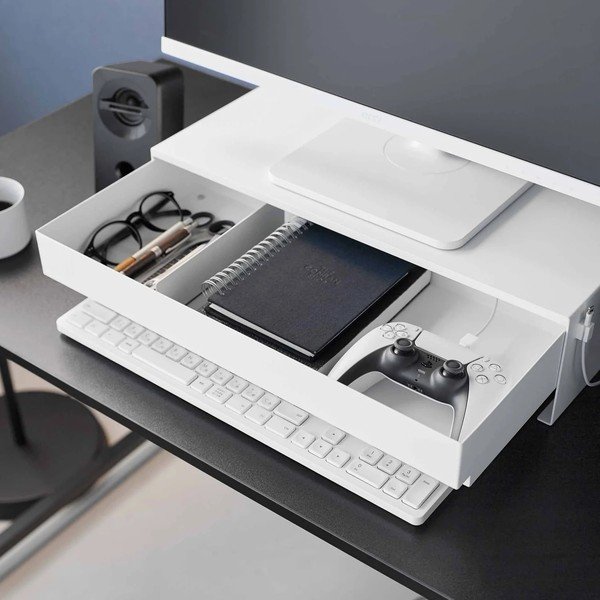 Valge metallist monitorialus Tower - YAMAZAKI-image-4