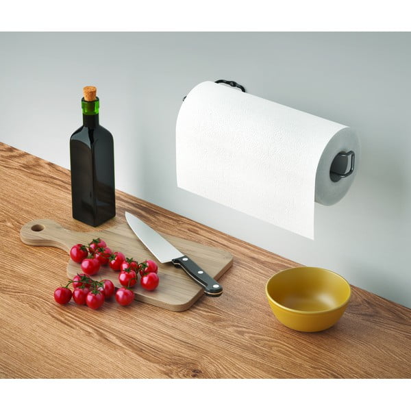 Must majapidamispaberi hoidja seinalekinnituv roostevaba teras – Metaltex-image-2