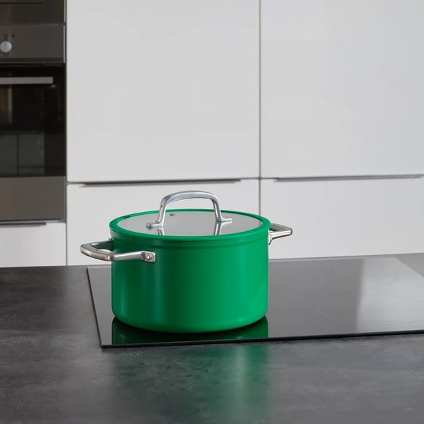 Alumiiniumist pott induktsioonpliidile koos kaane ja mittenakkuva pinnaga 5,5 l Meda 3.0 - FABINI-image-1