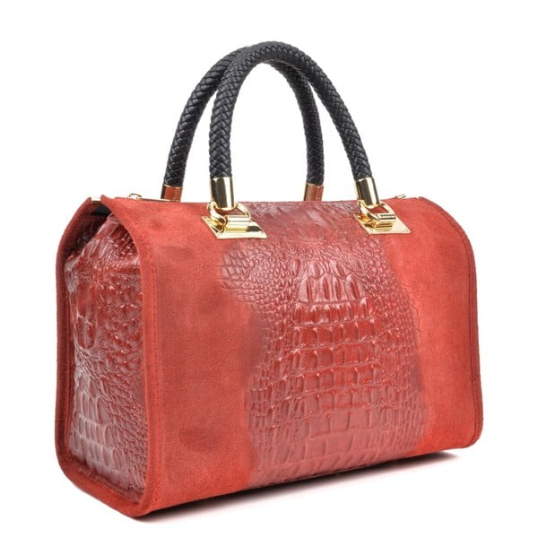 Růžová kožená kabelka Isabella Rhea Kleo Rosso
