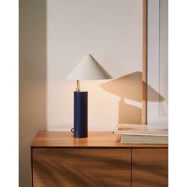 Tumesinine lauavalgusti metallist varjuga (kõrgus 42 cm) Shiva - Kave Home-image-1