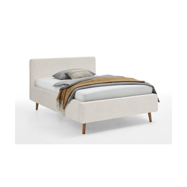 Valge polsterdatud kaheinimesevoodi koos voodipõhjaga 140x200 cm koos panipaigaga Mattis - Meise Möbel-image-3