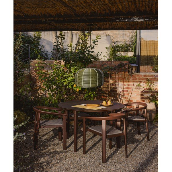 Ümmargune aiasöögilaud klaasist pealispinnaga ø 120 cm Erice - Kave Home-image-3