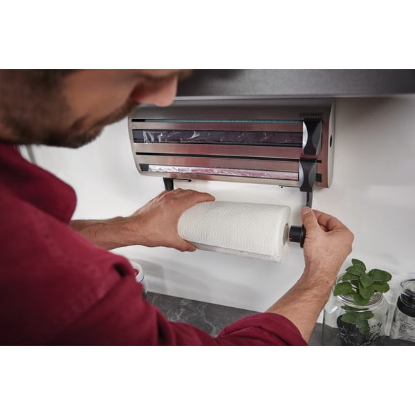 Hõbedane fooliumi- ja majapidamispaberi hoidja seinalekinnituv roostevaba teras Parat Royal – LEIFHEIT-image-4